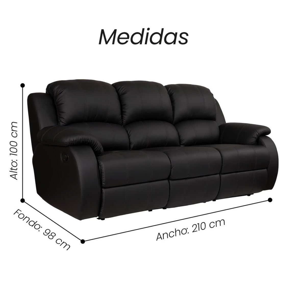 Sofá Reclino Wayland 3 Puestos