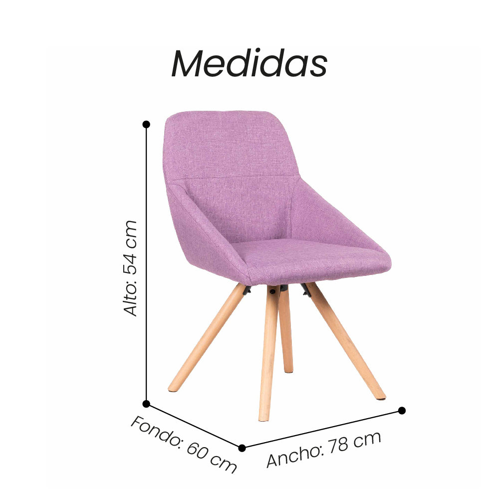 Silla Auxiliar Lucille Tela Morado - Fiotti
