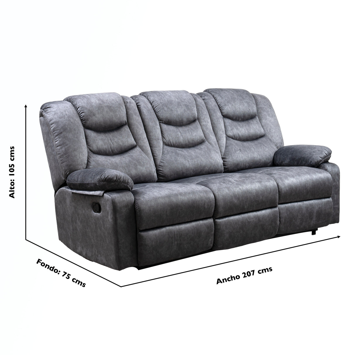Sofá Reclino Kalerin Premium 3 Puestos