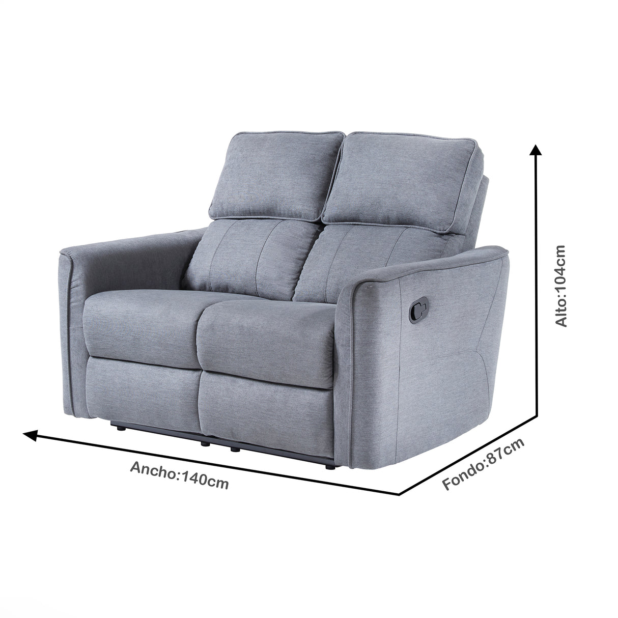 Sofá reclinable Mahon 2p