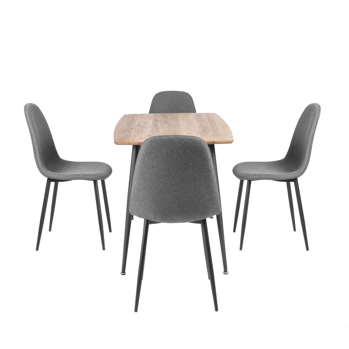 Comedor Dott 4p Madera (Negro/Gris)
