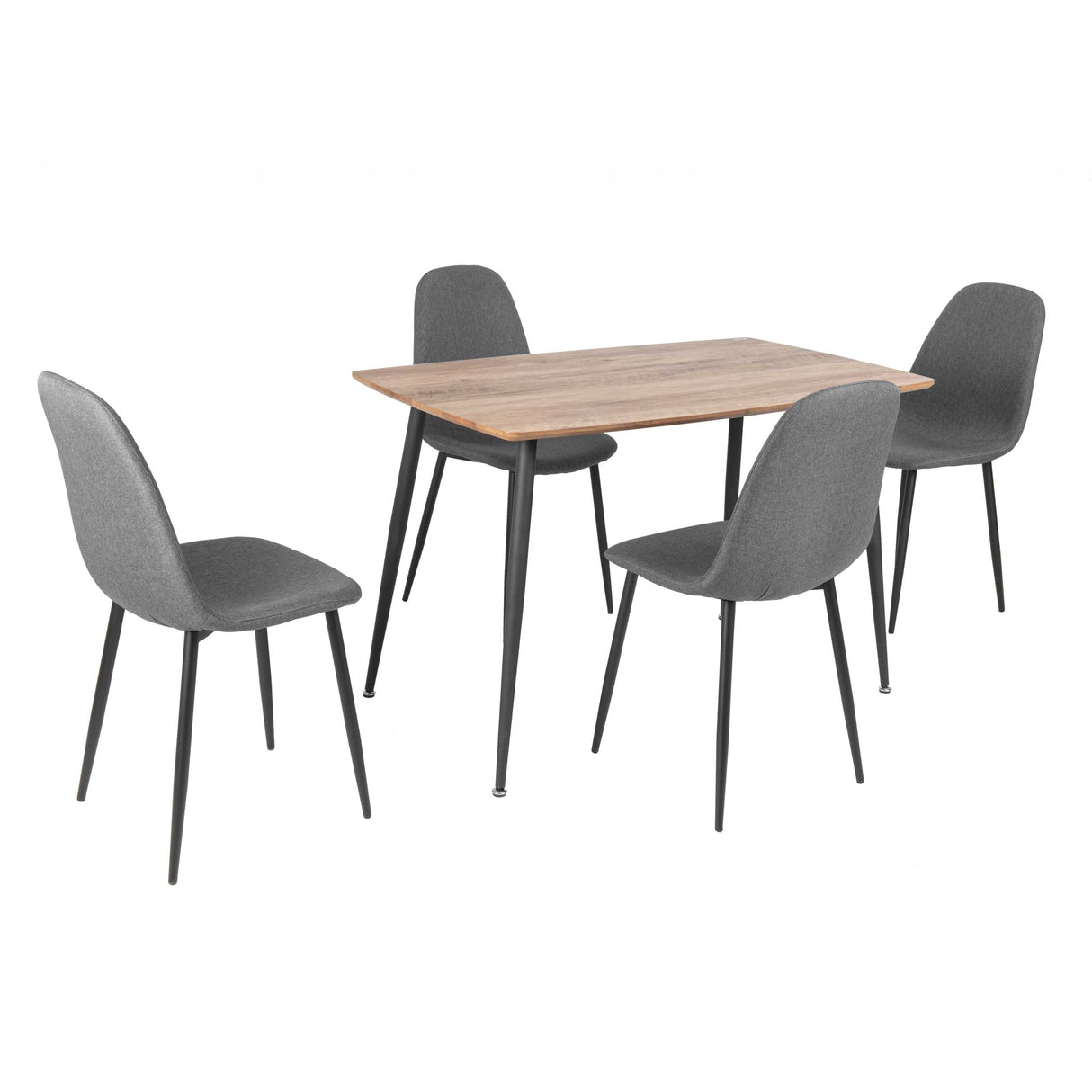Comedor Dott 4p Madera (Negro/Gris)