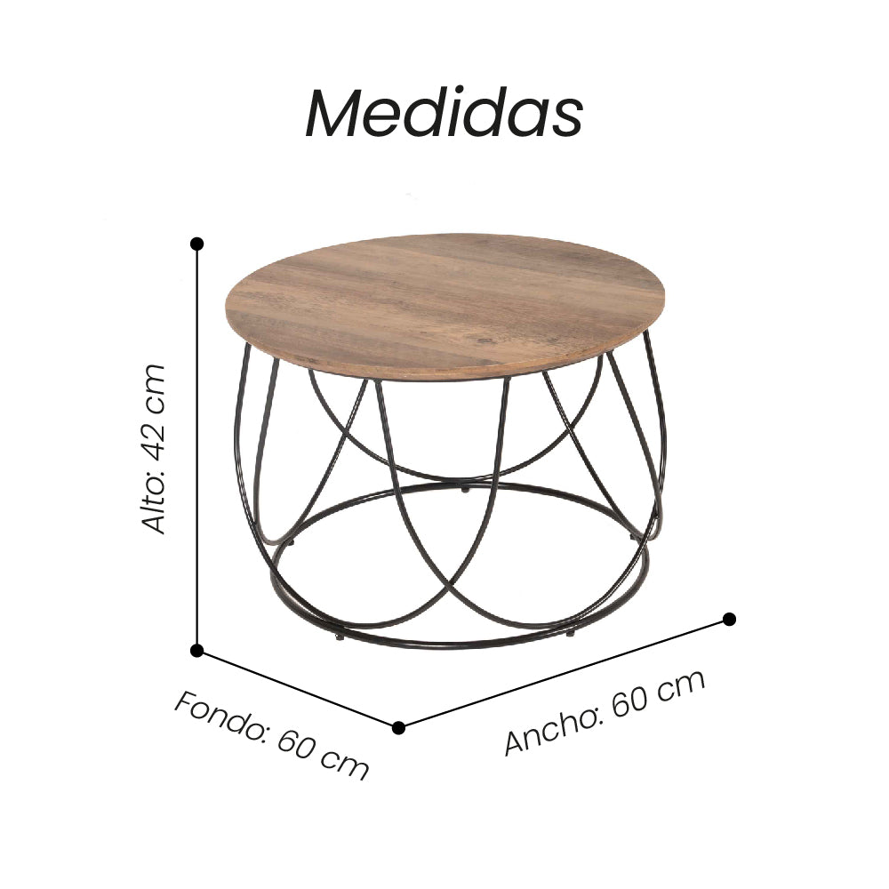 Mesa Auxiliar Asudena Color Madera Negro - Fiotti
