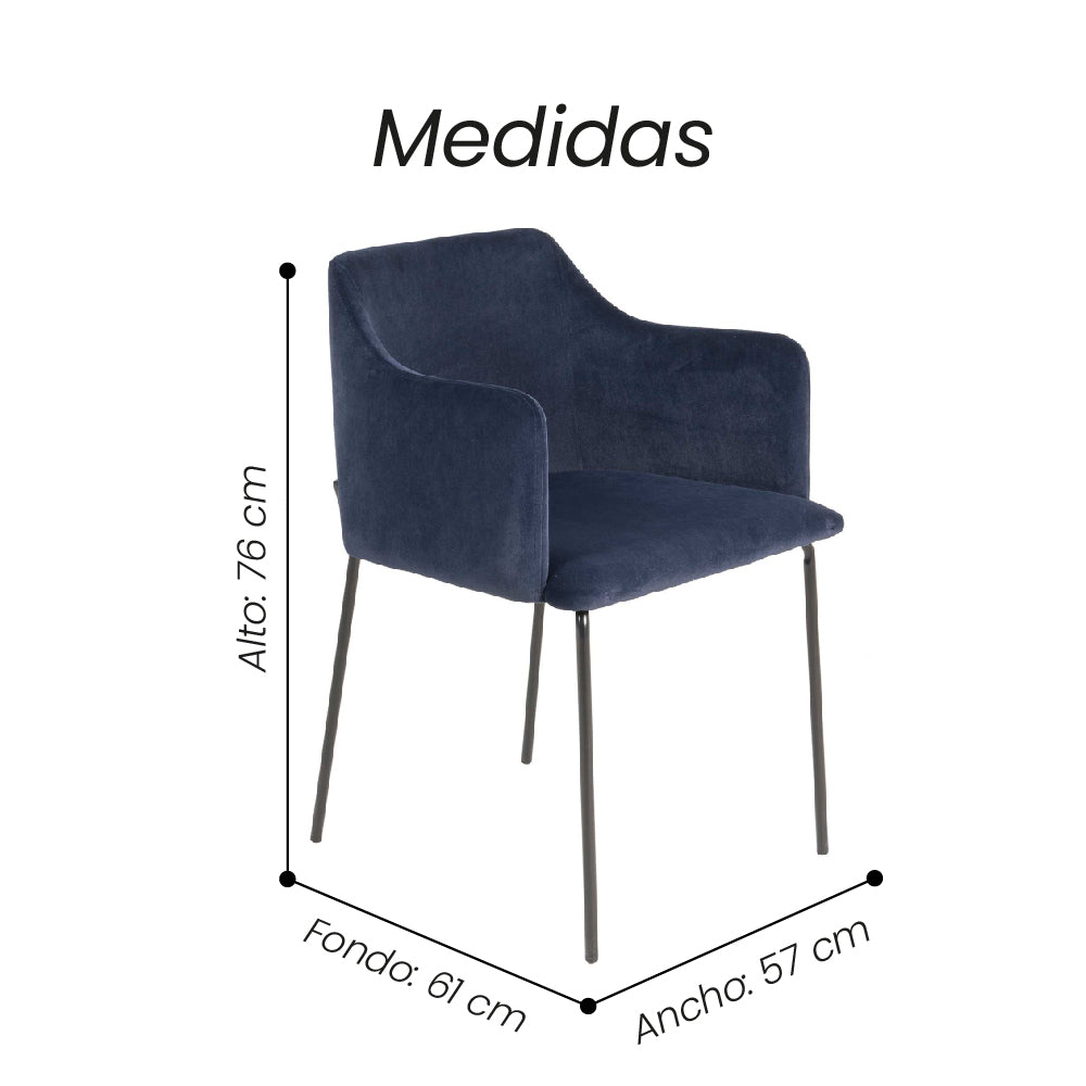 Silla Auxiliar Winda Tela Azul - Fiotti