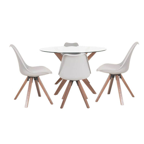 Comedor Enzo 4P Madera Vino Gris 3C - Fiotti