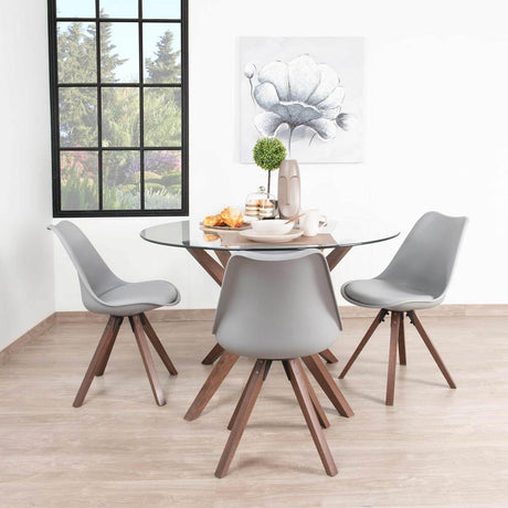 Comedor Enzo 4P Madera Vino Gris 3C - Fiotti