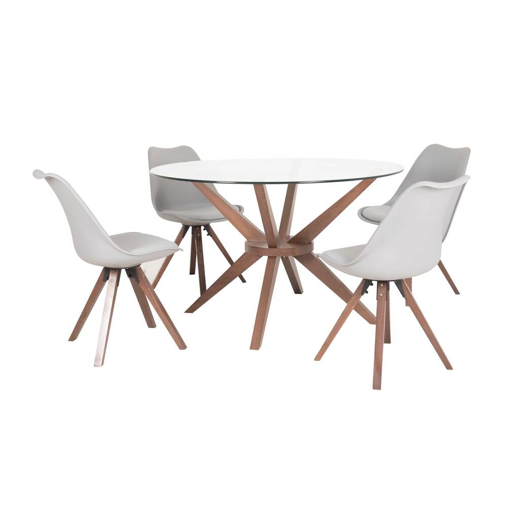 Comedor Enzo 4P Madera Vino Gris 3C - Fiotti