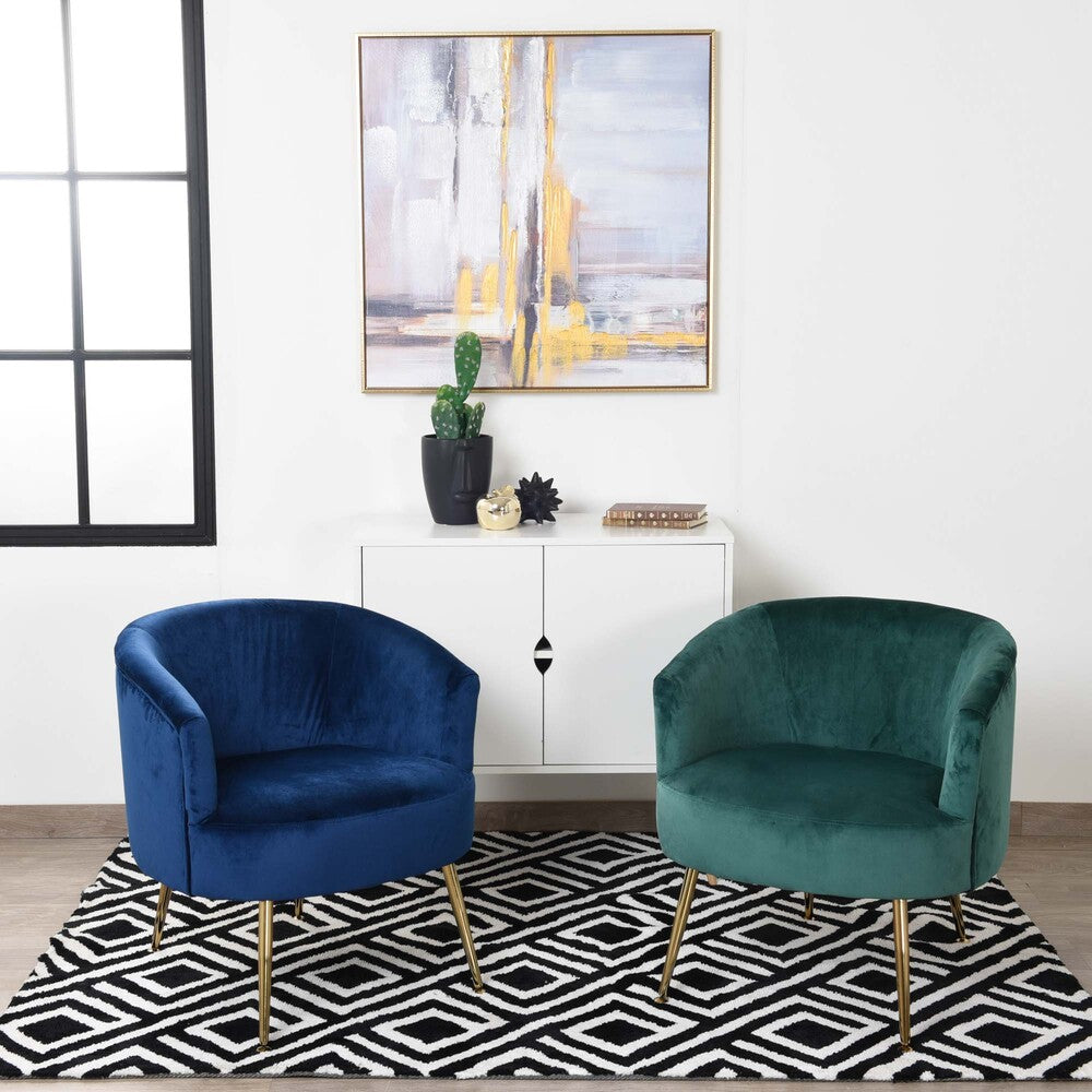 Poltrona Eugenia Azul Patas Doradas - Fiotti