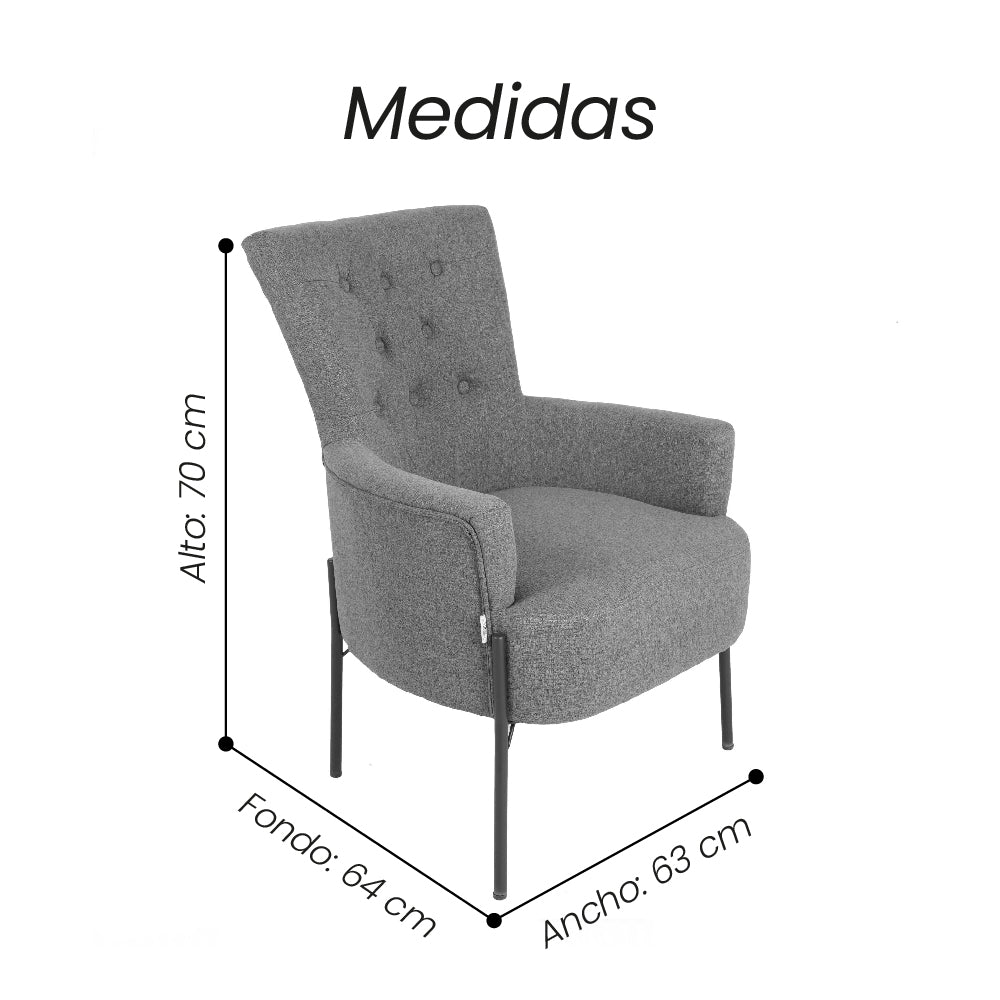 Poltrona Eliud Gris - Fiotti