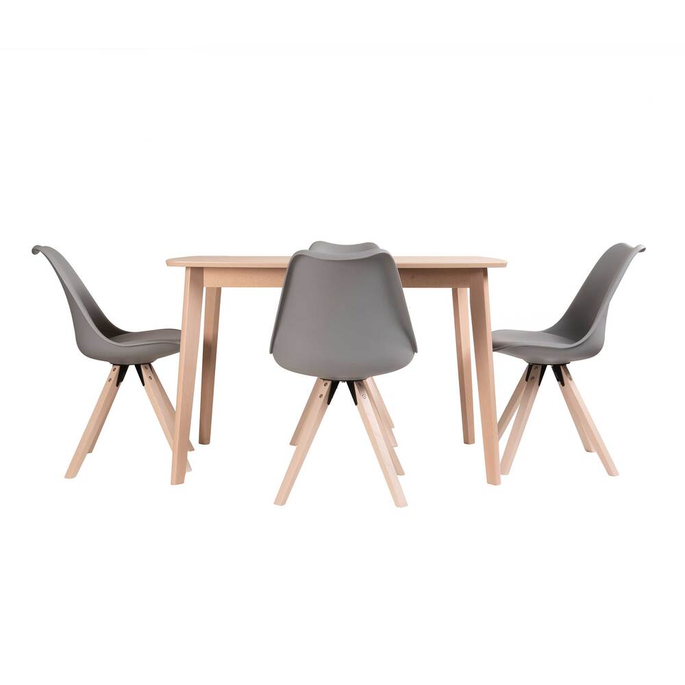 Comedor Esikol 4P Blanco Sillas Gris 2C - Fiotti