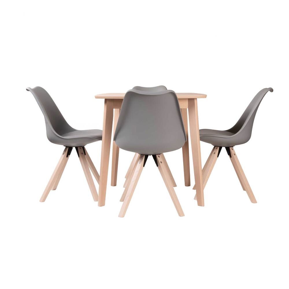 Comedor Esikol 4P Blanco Sillas Gris 2C - Fiotti