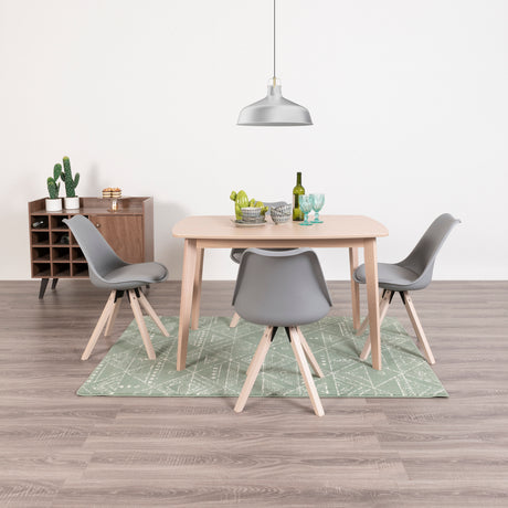 Comedor Esikol 4P Blanco Sillas Gris 2C - Fiotti