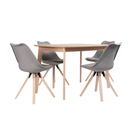 Comedor Esikol 4P Blanco Sillas Gris 2C - Fiotti