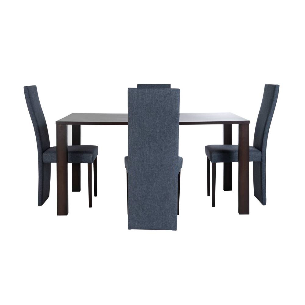 Comedor Eliazar 4p Wenge Sillas Gris 4c