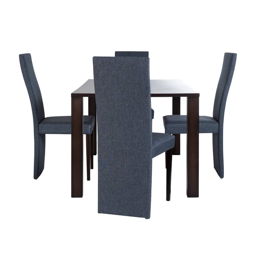 Comedor Eliazar 4p Wenge Sillas Gris 4c
