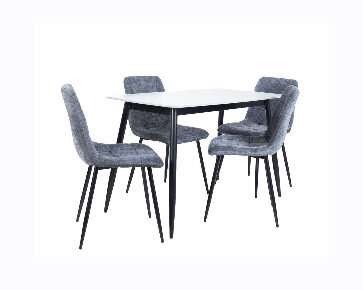 Set Comedor Adam 4 puestos Gris | Piedra Sinterizada