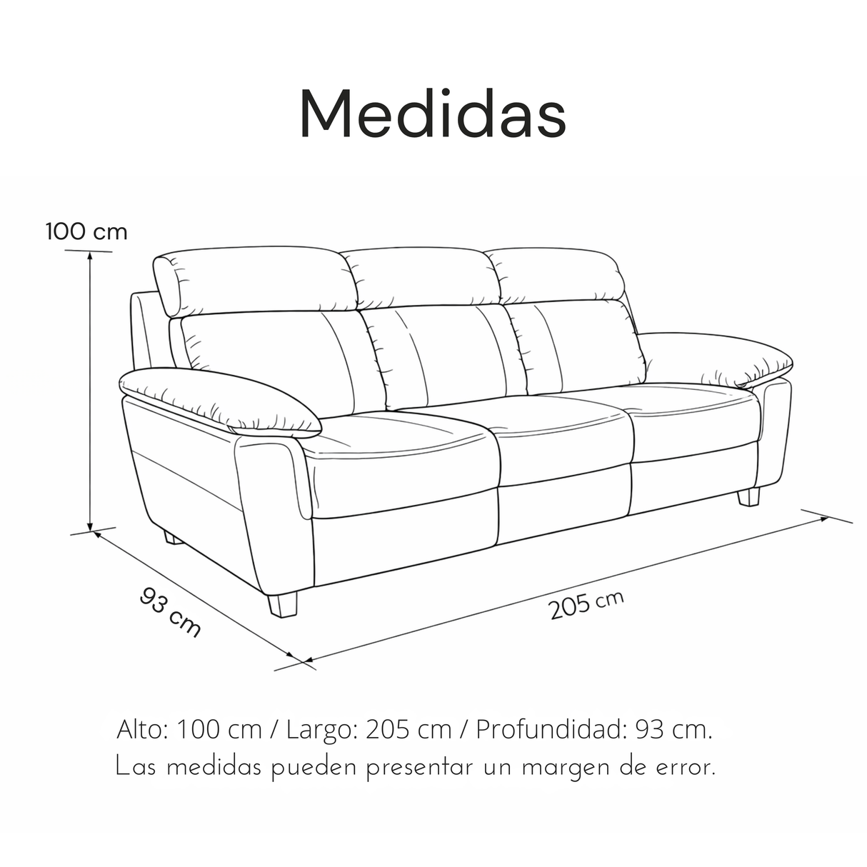 Sofá Jarna Eléctrico Reclinable 3P