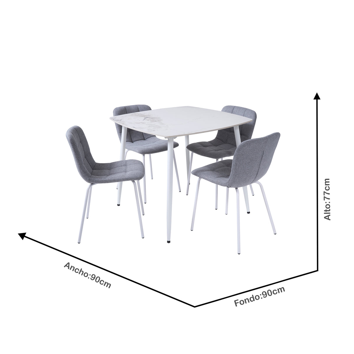 Comedor Lemoel 4P - Piedra Sinterizada