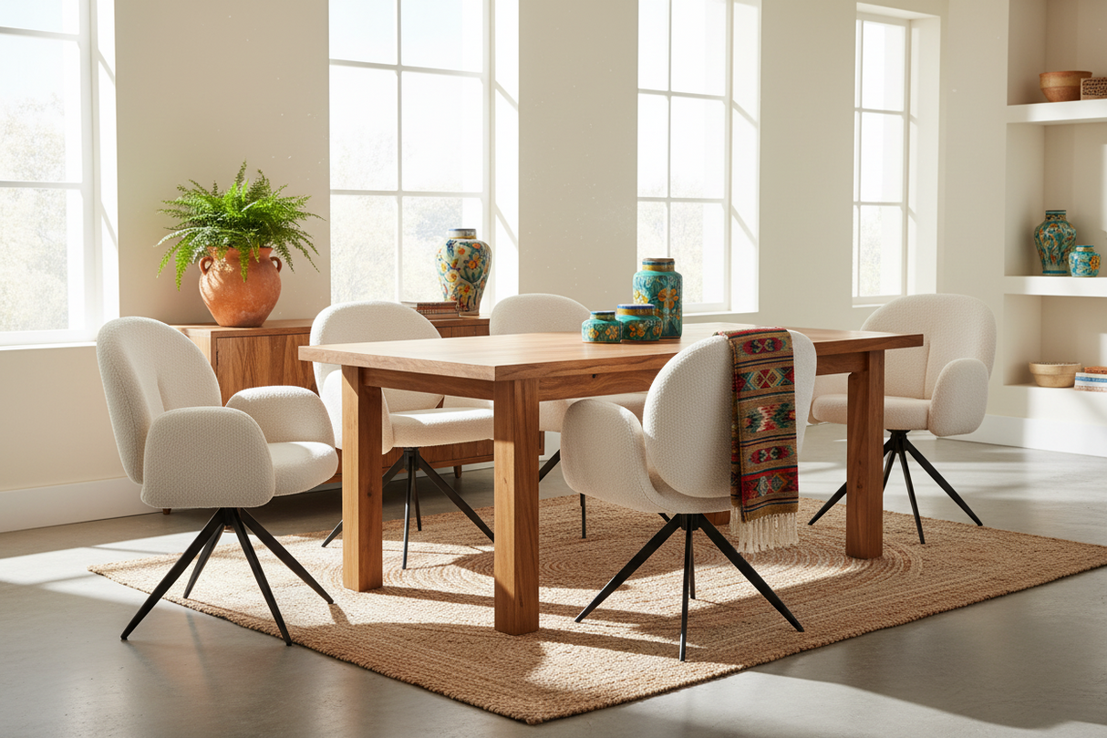 Silla de comedor Ayelet (Beige) Giratoria