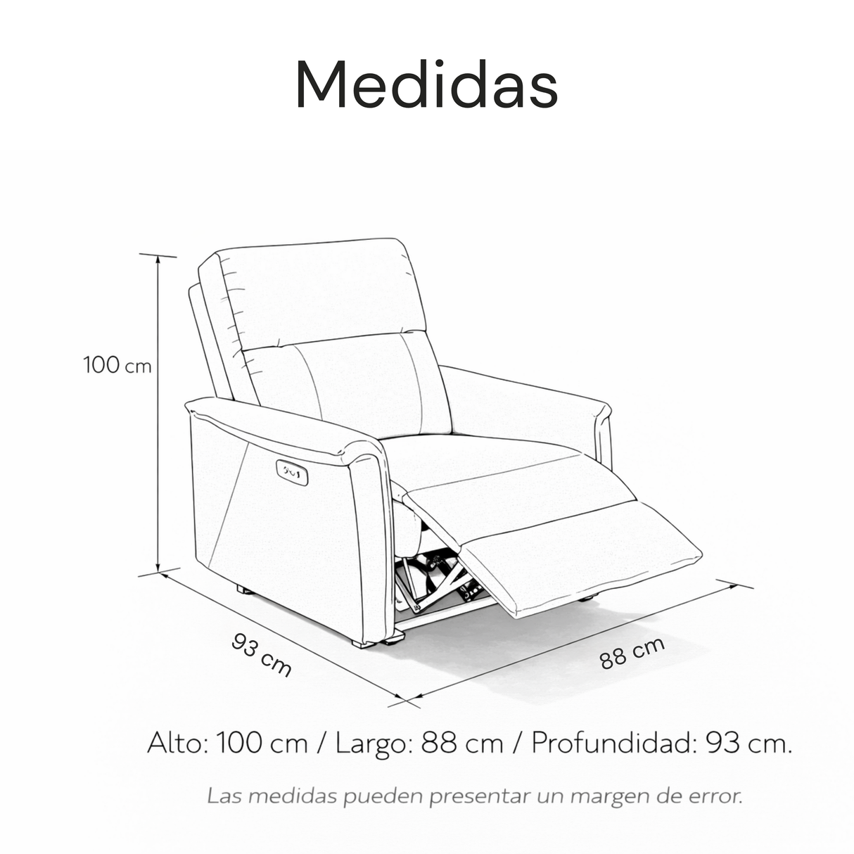 Sofá Tacito reclinable 1P