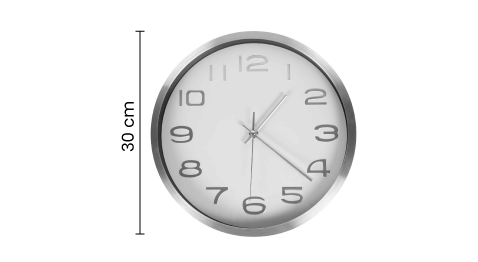 Reloj Plata Blanco 30cm