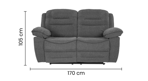 Sofá Reclino Macario 2 Puestos | Gris