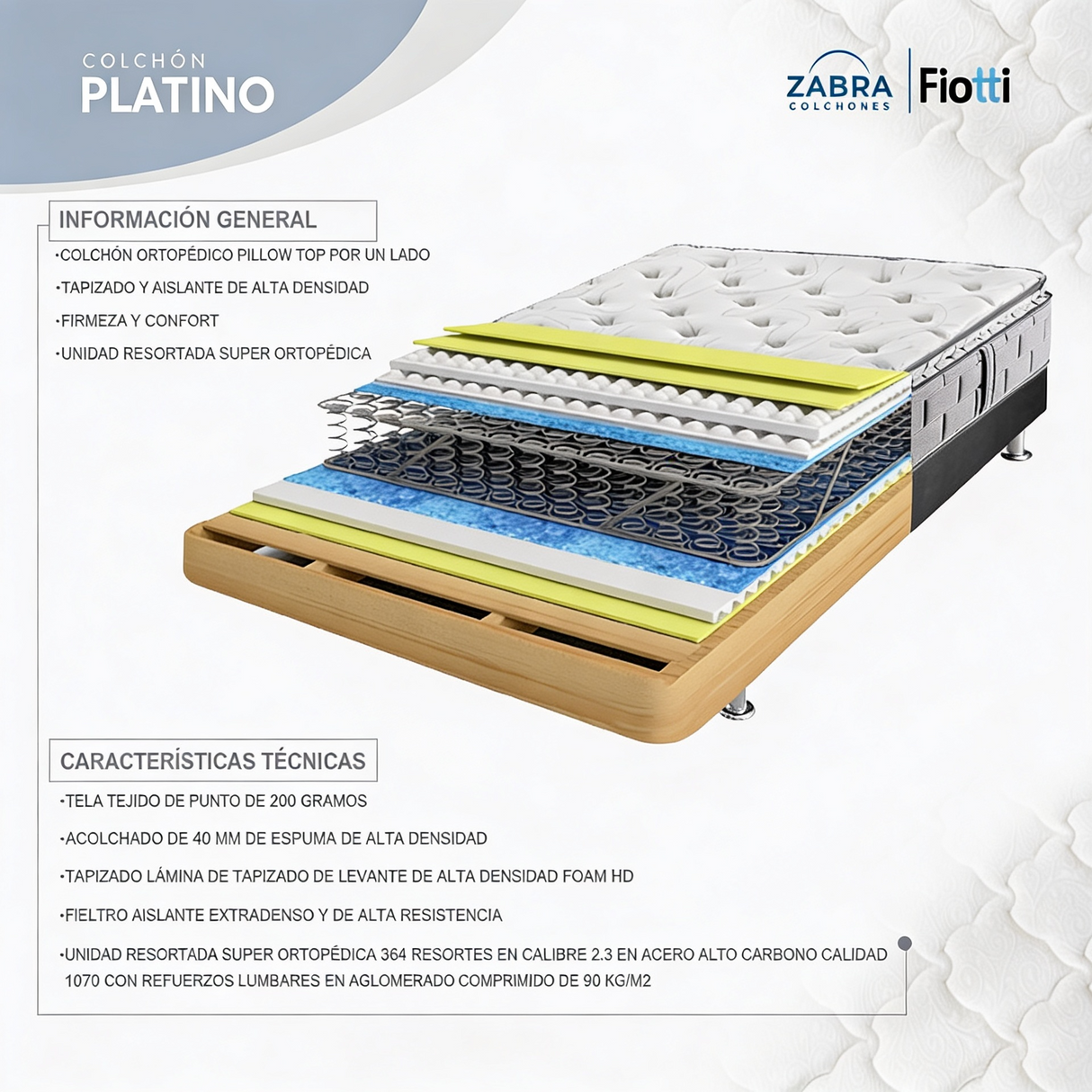 Colchón New Zabra Platino