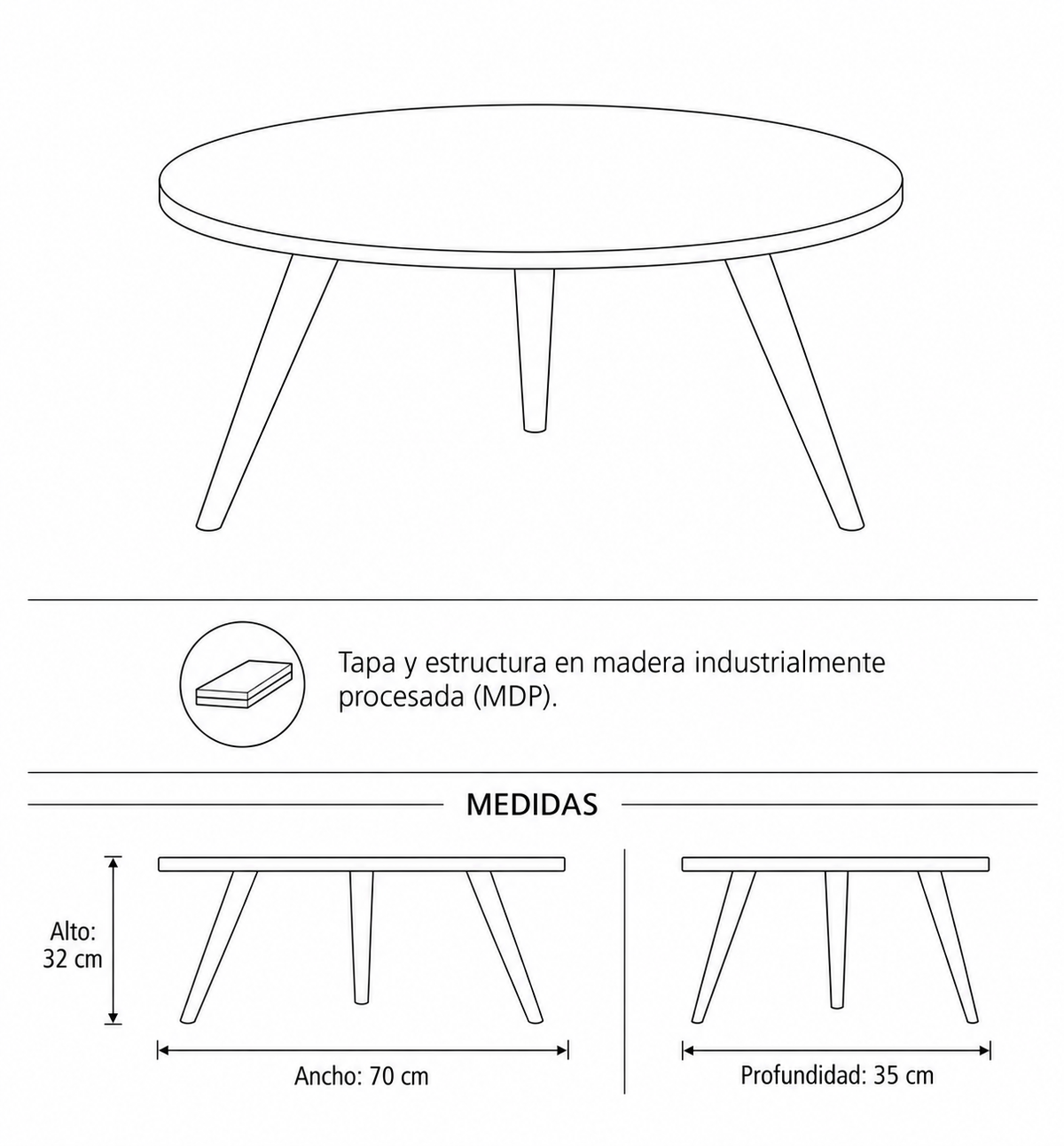 Mesa De Centro Volga