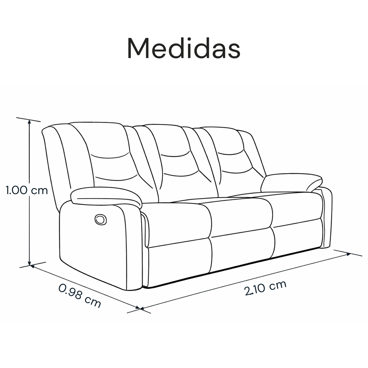 Sofá Reclino Kalerin Premium 3P