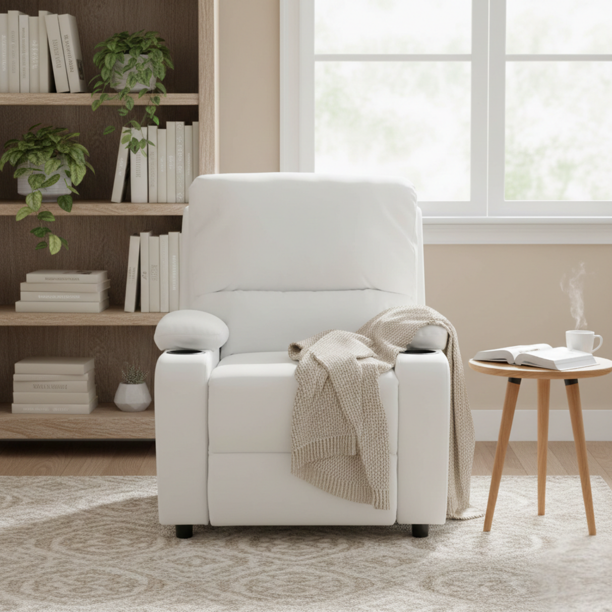 Sofá Reclino Waheeb 1P Blanco