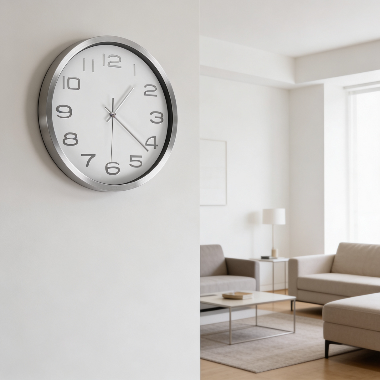 Reloj Plata Blanco 30cm