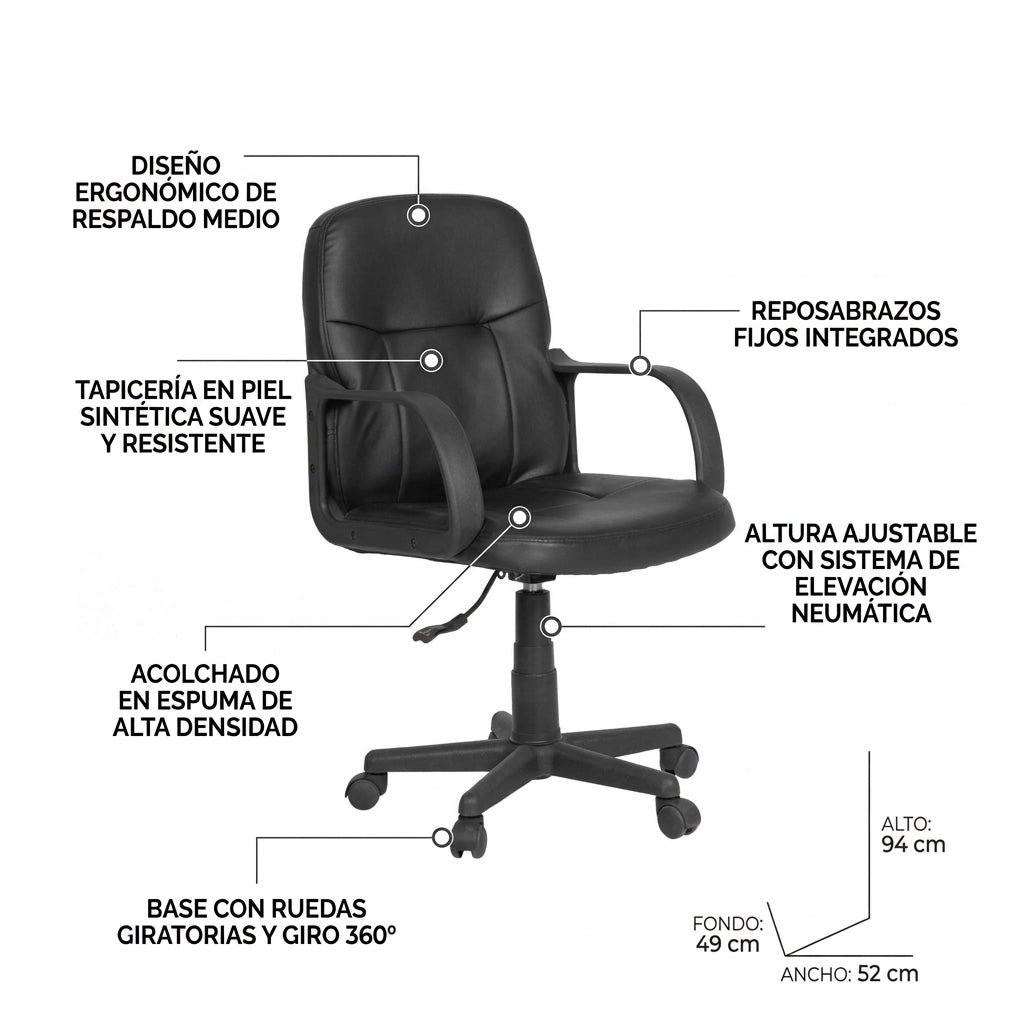 Silla de Oficina Giratoria Carles