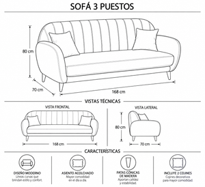 Sofá Audra 3P