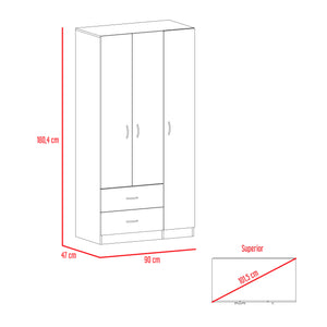 Closet austral 3p (1c) duna/blanco 180x9