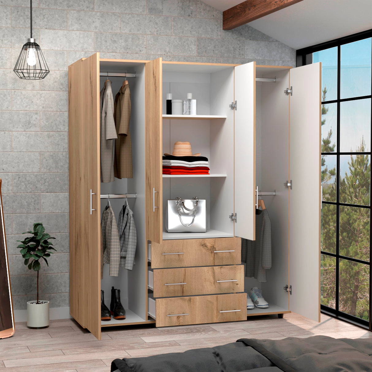Closet austral 3p (1c) duna/blanco 180x9