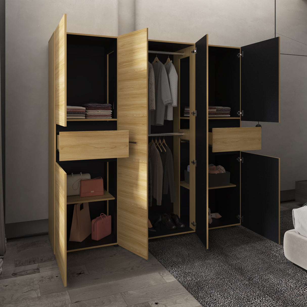 Closet Berino 200X200X51, Fresno Wengue