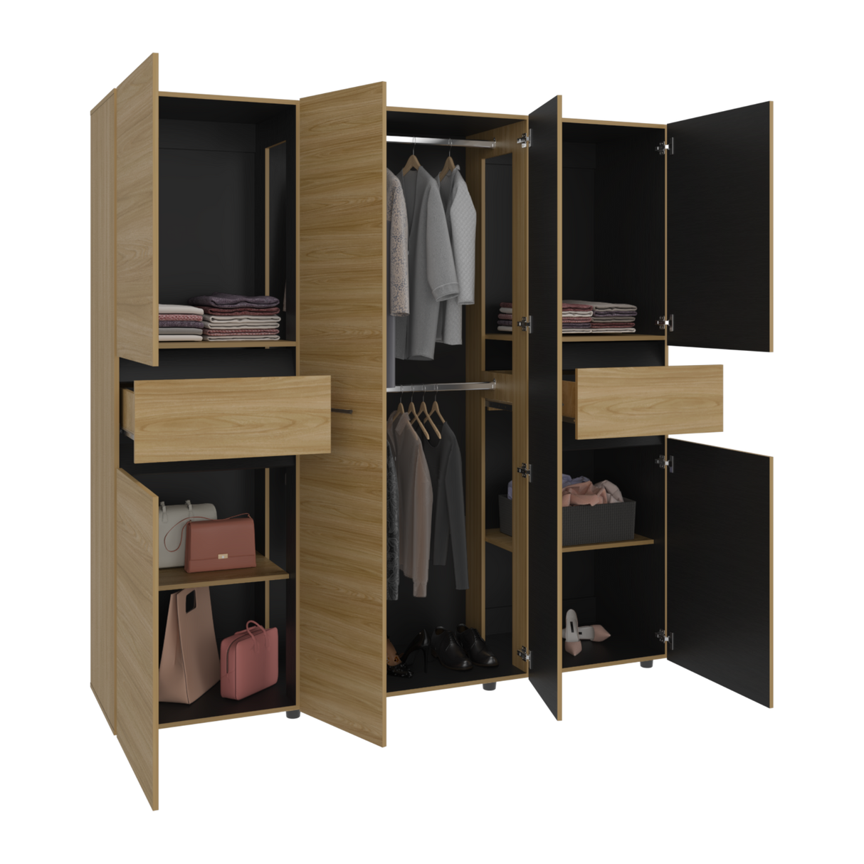 Closet Berino 200X200X51, Fresno Wengue