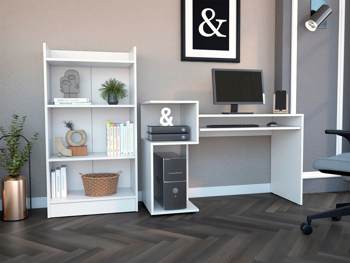 Combo Escritorio Atlanter + Biblioteca Rovere
