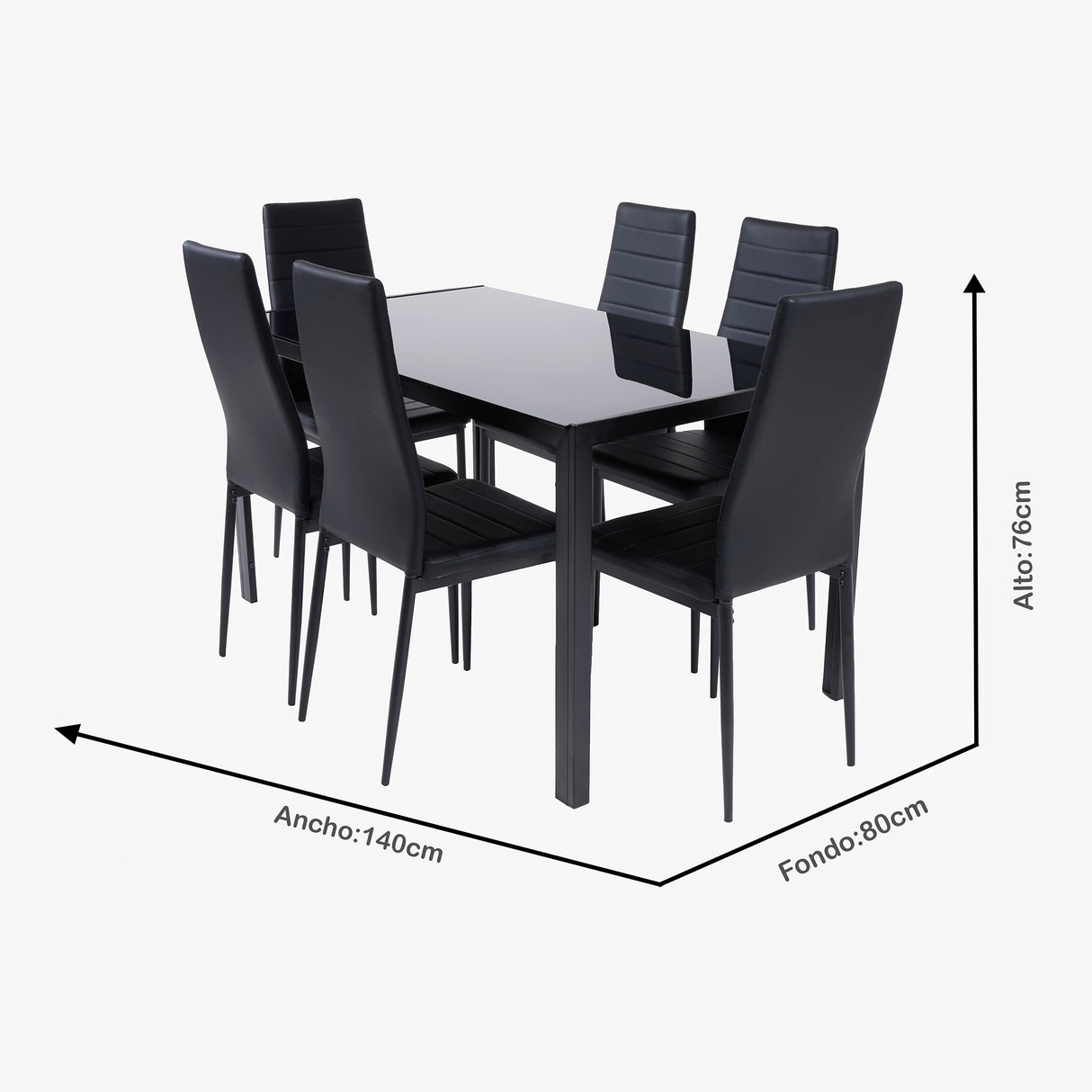 Comedor Ranjita 6P Negro
