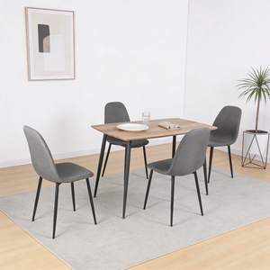 Comedor Dott 4p Madera (Negro/Gris)