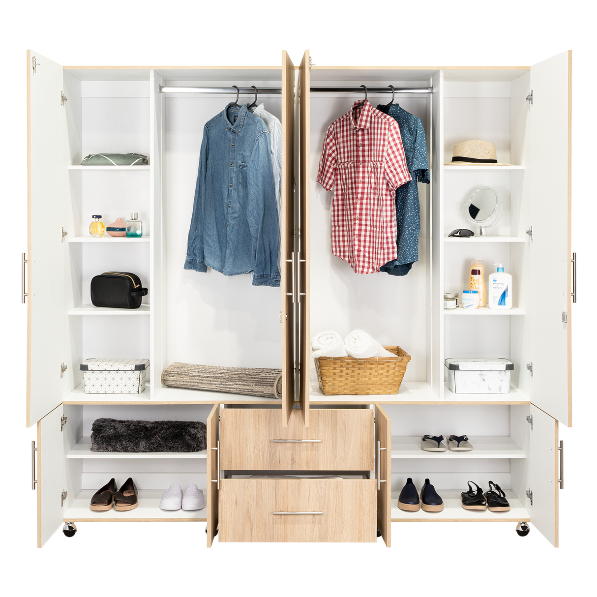 Closet cantelmo rovere/blanco 200x200x48