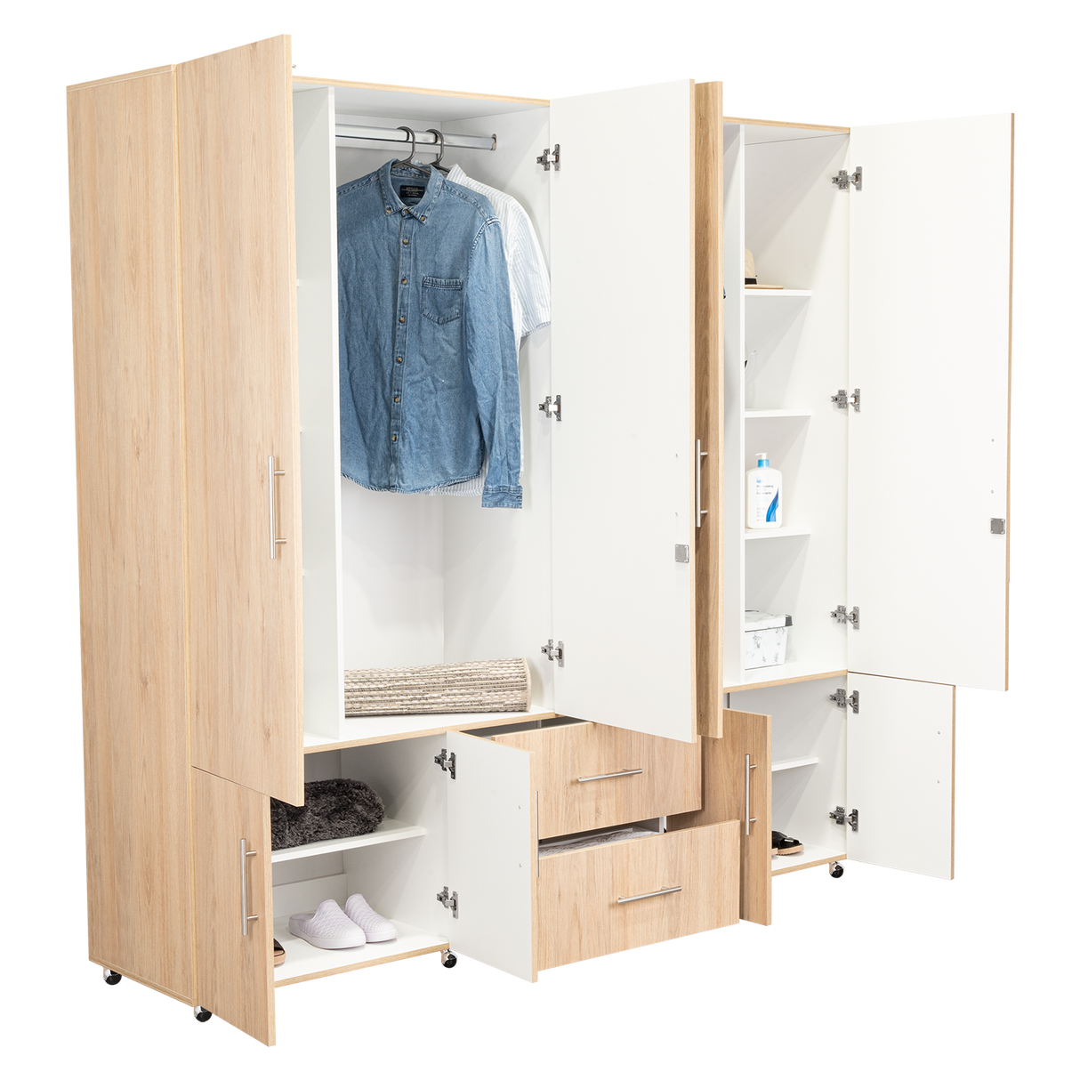 Closet cantelmo rovere/blanco 200x200x48