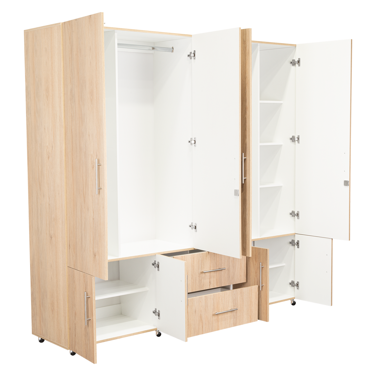 Closet cantelmo rovere/blanco 200x200x48