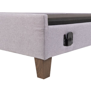 Base Cama Tapizada Gris - Fiotti