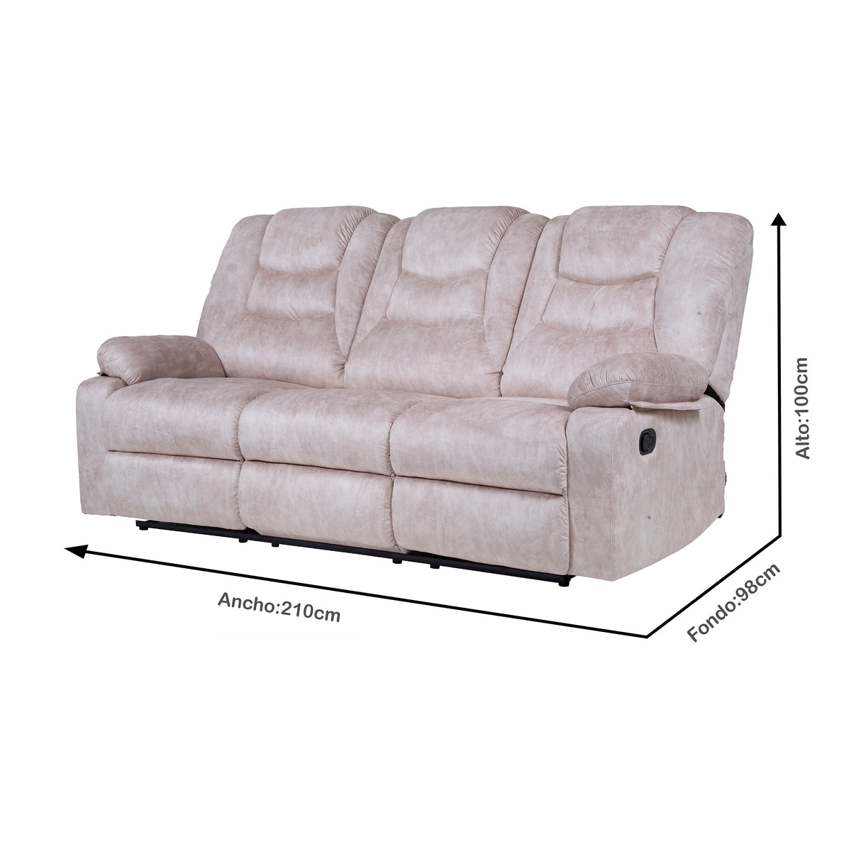 Sofá Reclino Kalerin 3 Puestos (N)