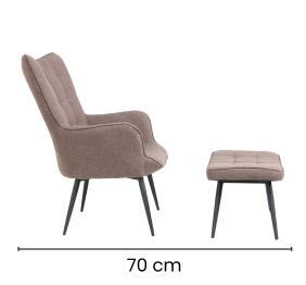 Poltrona Con Descansa Pie Laurendi Café