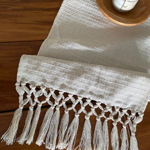 Camino de mesa beige/trenza 175x35