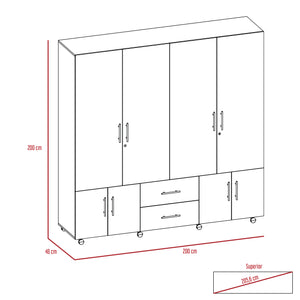 Closet cantelmo rovere/blanco 200x200x48