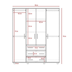 Closet fontan milan/blanco179x150x49