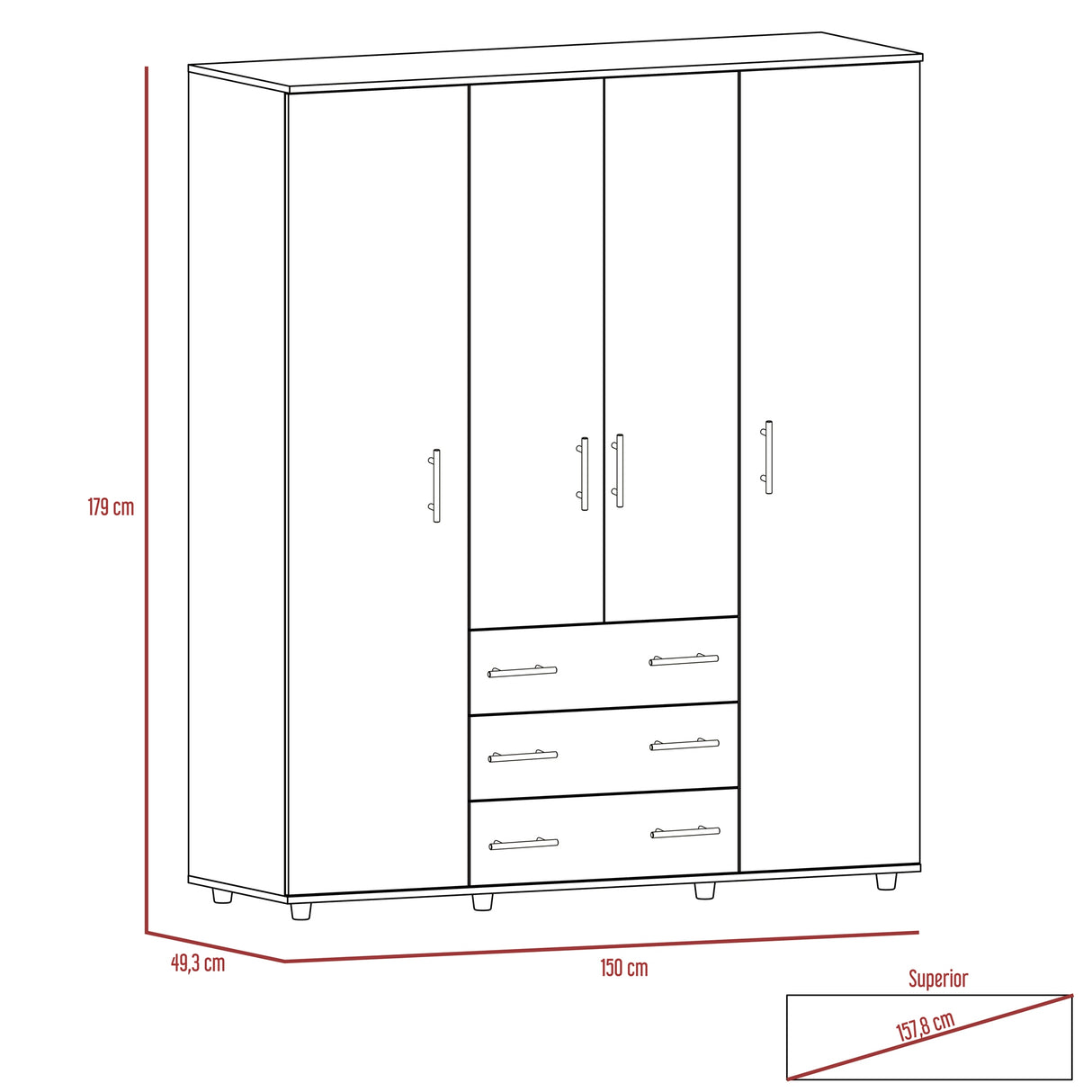 Closet fontan milan/blanco179x150x49
